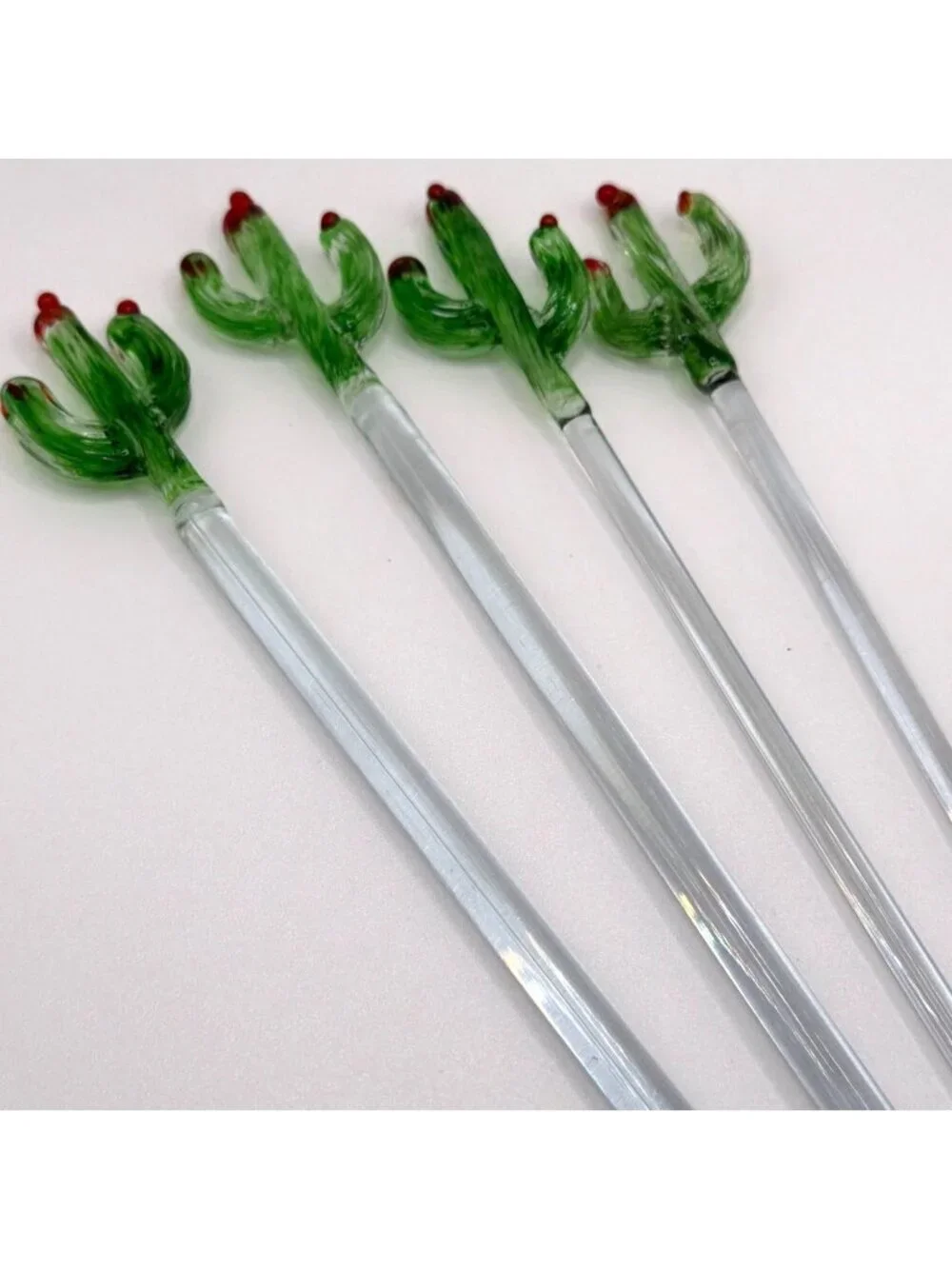 Hand-Blown Glass Cocktail Swizzle Sticks 18pc Lot Set Tropical Southwest Vintage
